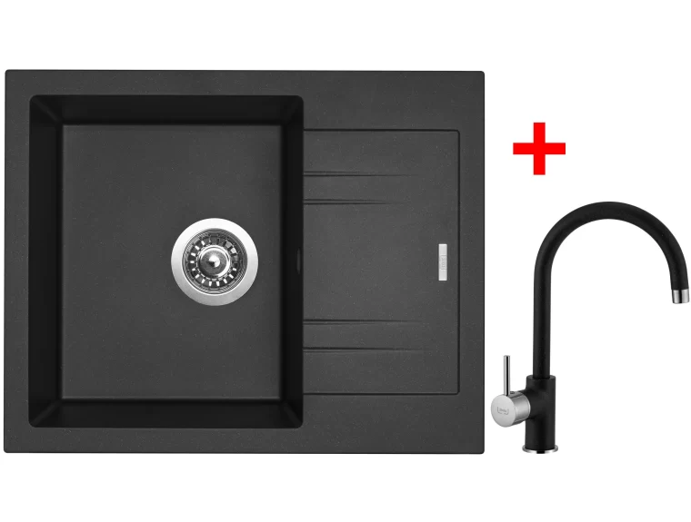 Sinks LINEA 600 N Metalblack+VITALIA GR